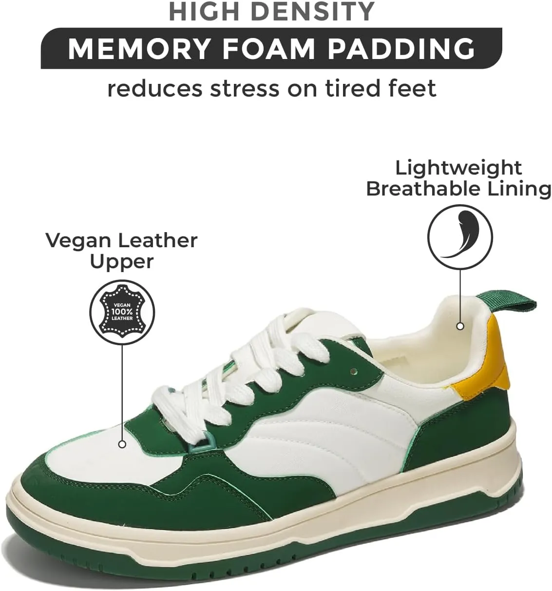 Project Cloud Sneakers for Women - Dunks Woman Comfortable Memory Foam Shoes for Women Footwear, Vegan Leather Women's Fashion Sneakers, Non-Slip Womens Shoes Machine Wash (Kiki)