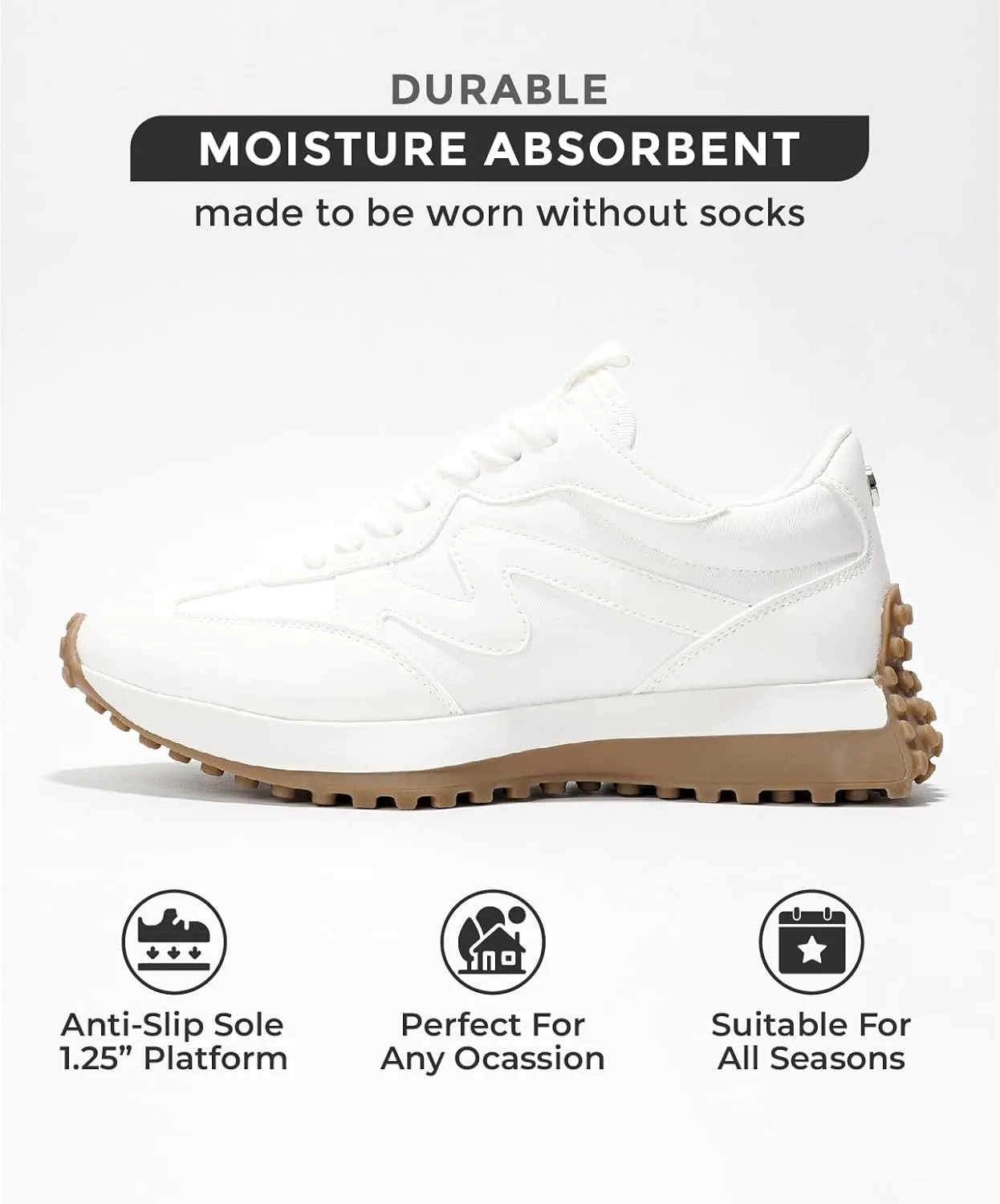 Project Cloud Trendy Sneakers for Women - Memory Foam and Non-Slip Comfortable Casual Ladies Shoes for Womens Fashion Sneakers - Lightweight Lace-up Shoes (Lecco)
