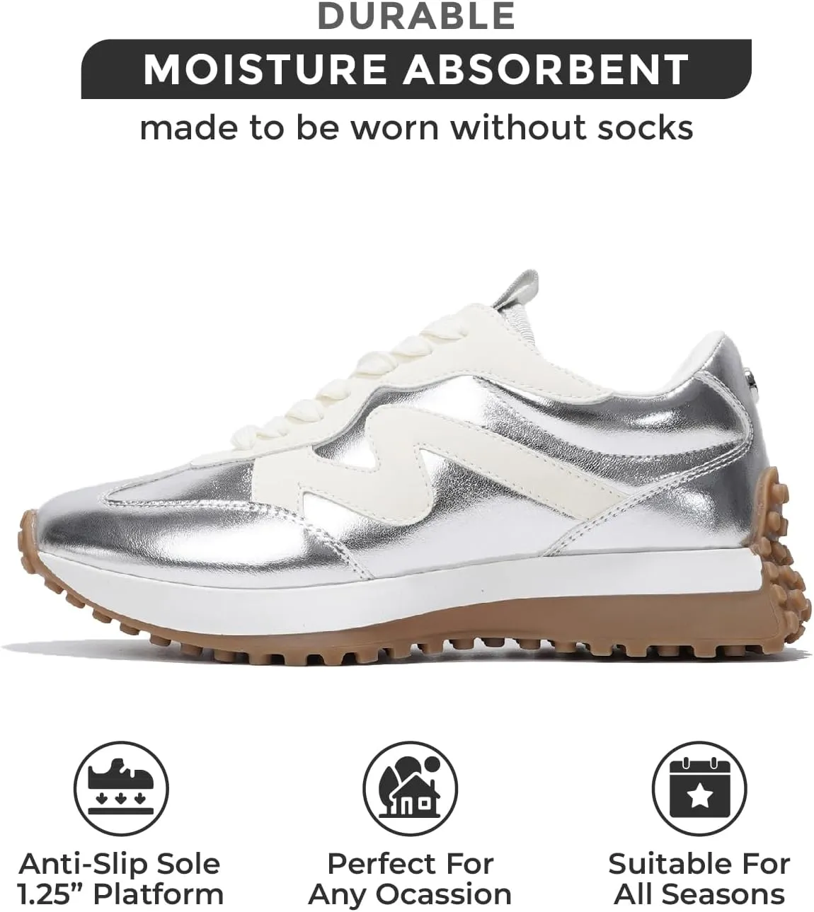 Project Cloud Trendy Sneakers for Women - Memory Foam and Non-Slip Comfortable Casual Ladies Shoes for Womens Fashion Sneakers - Lightweight Lace-up Shoes (Lecco)