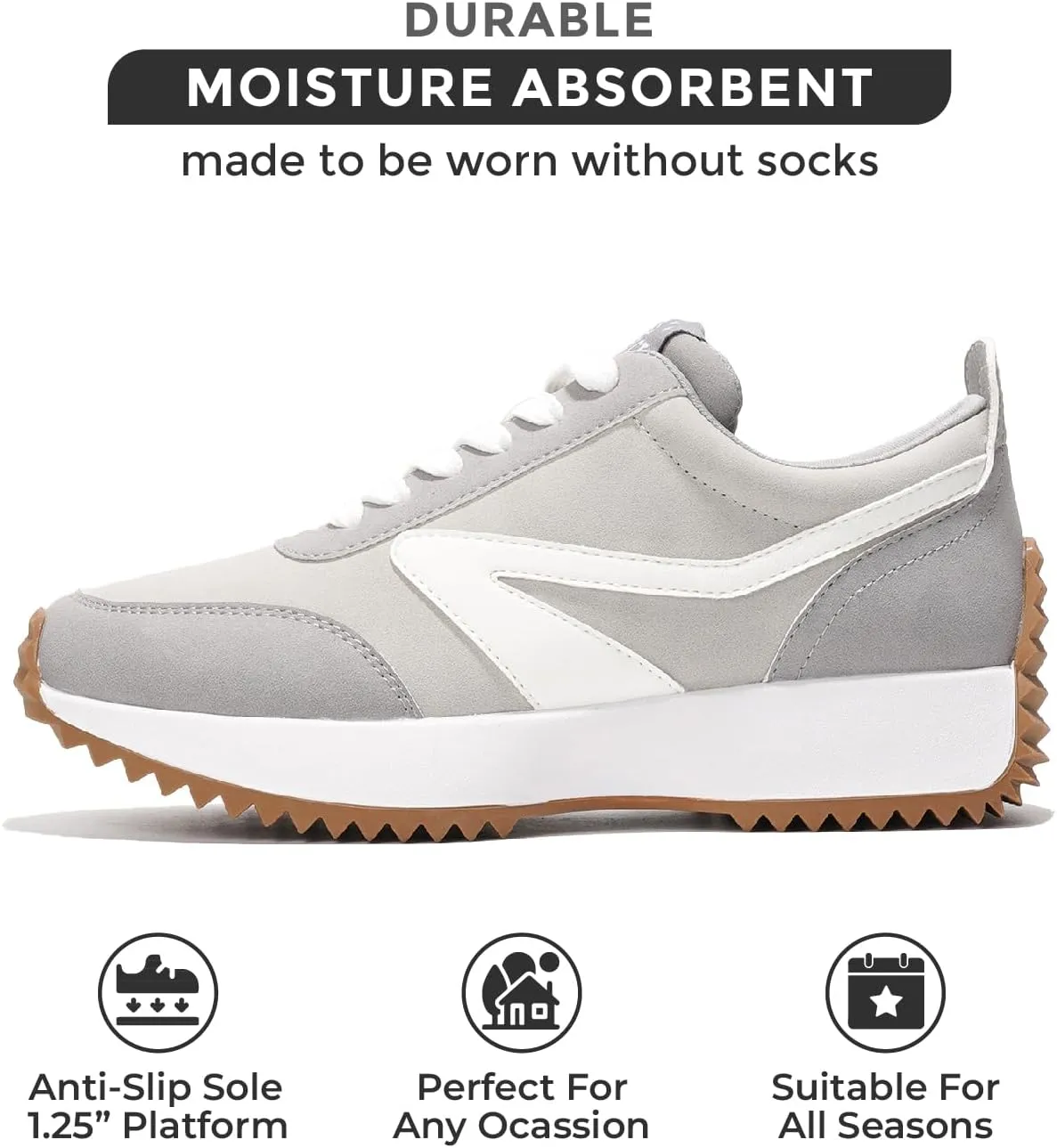 Project Cloud Womens Sneakers - Memory Foam Insole and Lightweight Spring Shoes - Non-Slip Lace Up Trendy Shoes - Fashion Sneakers for Women 2025