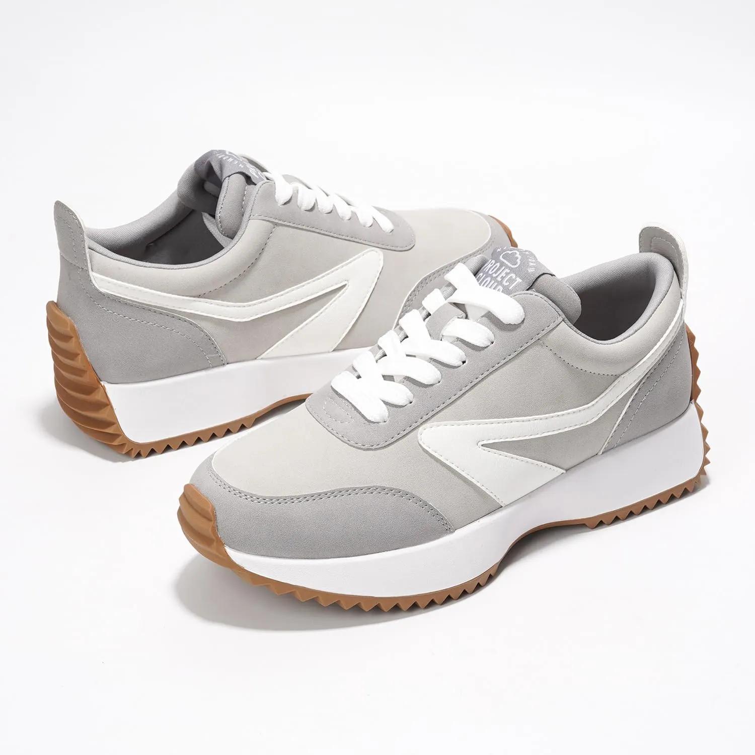 Project Cloud Womens Sneakers - Memory Foam Insole and Lightweight Spring Shoes - Non-Slip Lace Up Trendy Shoes - Fashion Sneakers for Women 2025
