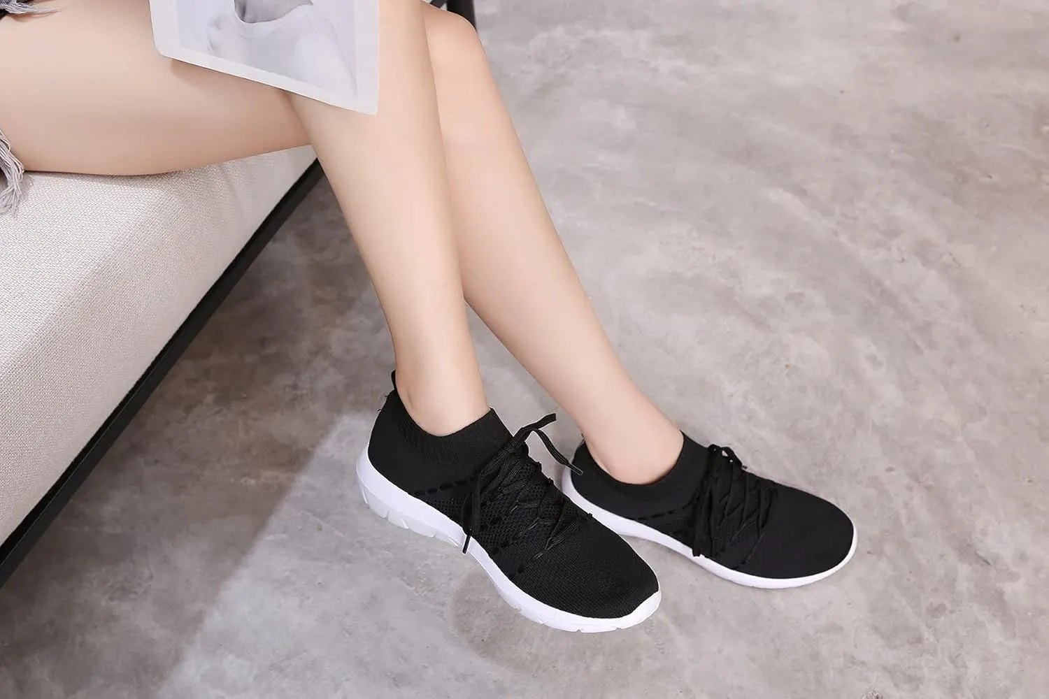 Pt&Hq Comfortable Tennis Running Shoes for Women Lightweight and Slip On Sneakers Casual Women's Walking Shoes