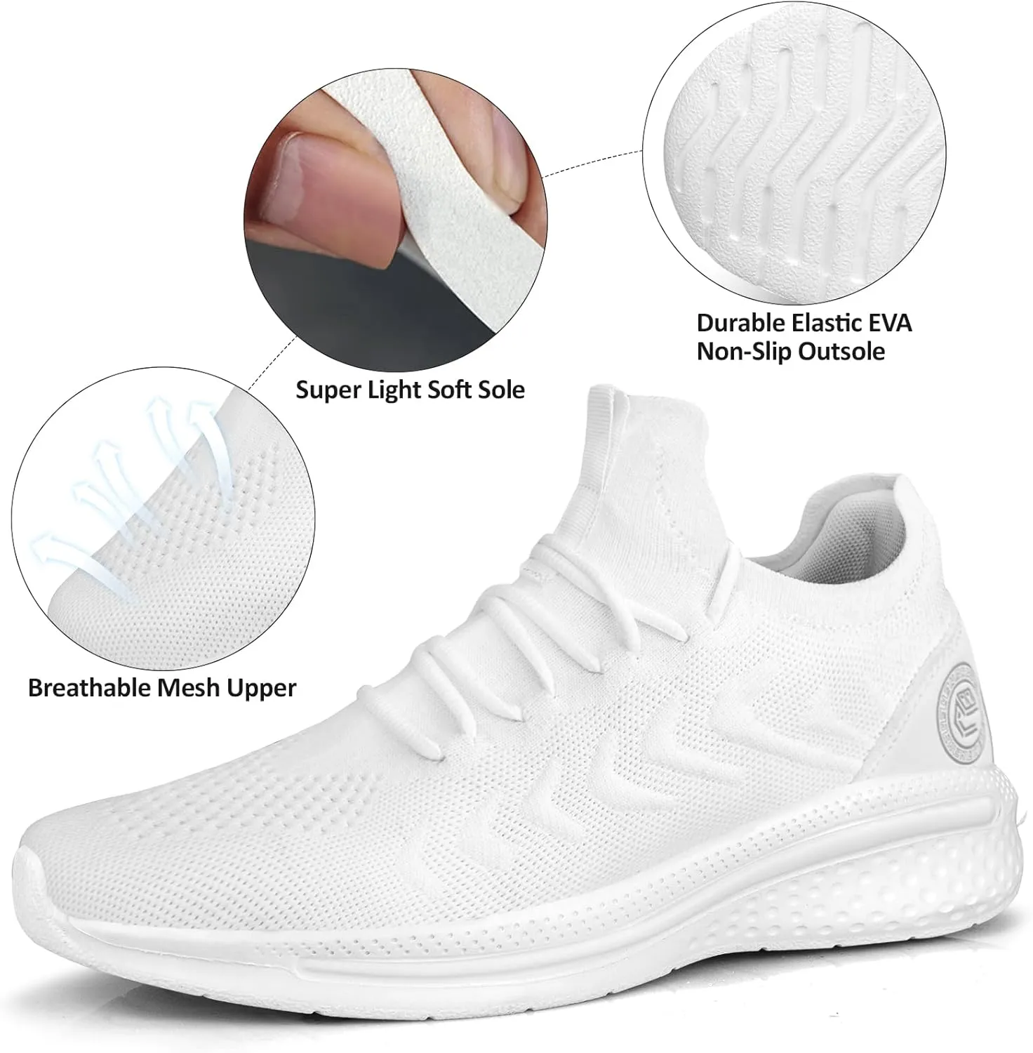 Pujcs Men Sneakers Lightweight Running Shoes for Men Slip on Walking Shoes Mesh Comfortable Atheletic Shoes for Tennis Gym Workout