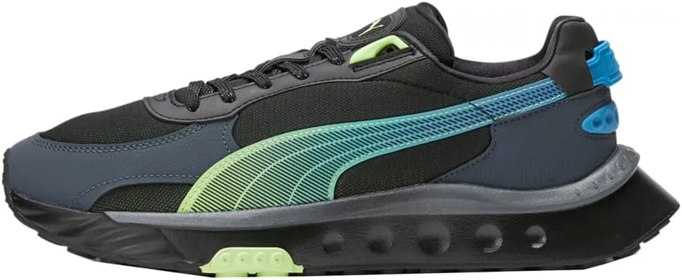 PUMA Mens Wild Rider Ls Lace Up Sneakers Shoes Casual - Black