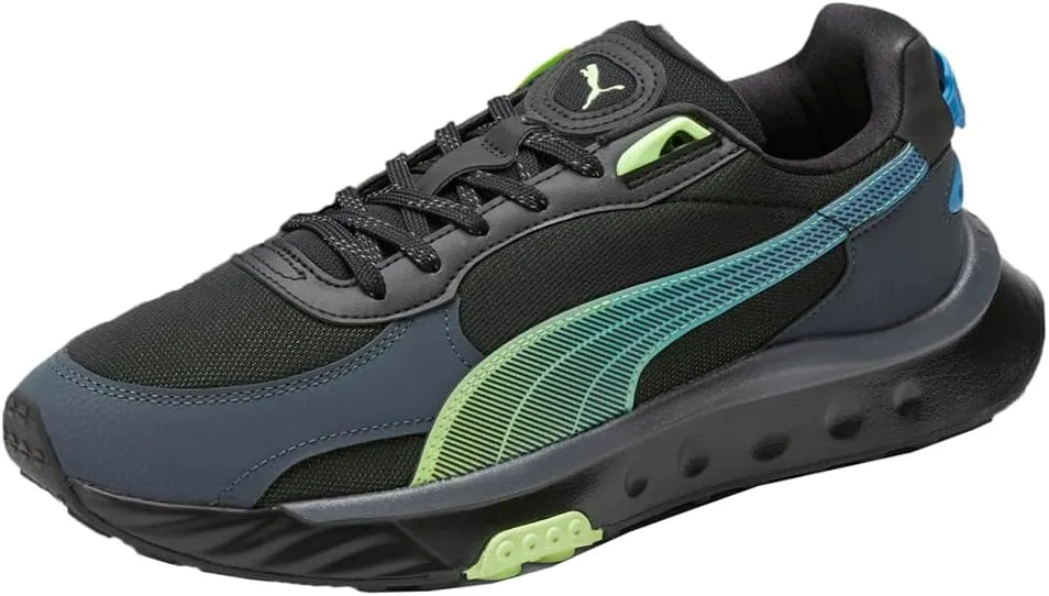 PUMA Mens Wild Rider Ls Lace Up Sneakers Shoes Casual - Black