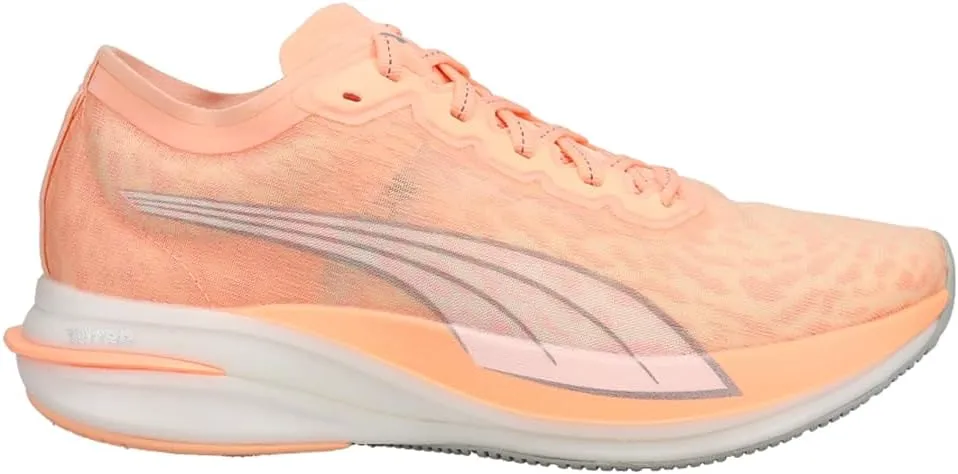 PUMA Womens Deviate Nitro Wildwash Running Sneakers Shoes - Orange - Size 8 M