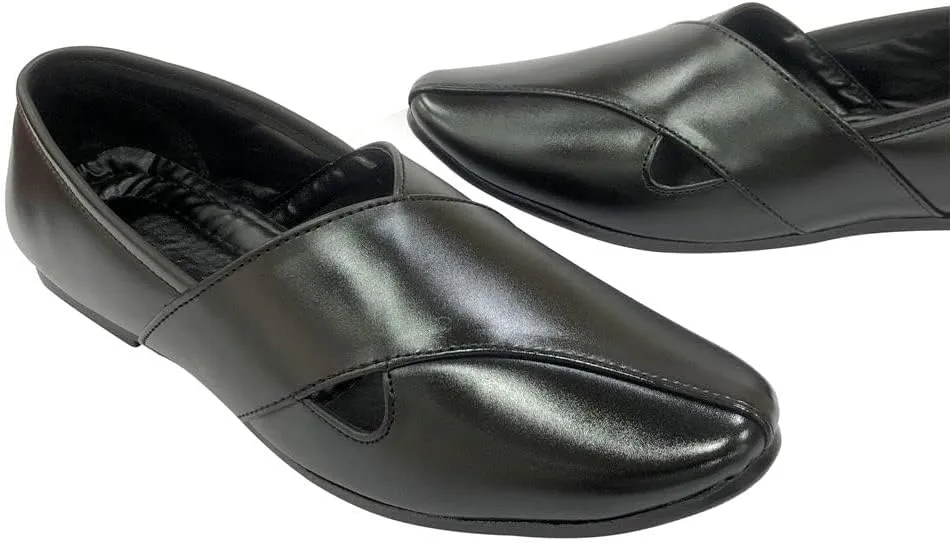 Punjabi Jutti for Men Mojari BlackSherwani Shoes Pakistani Jutti Groom Loafers Slipon Jalsa