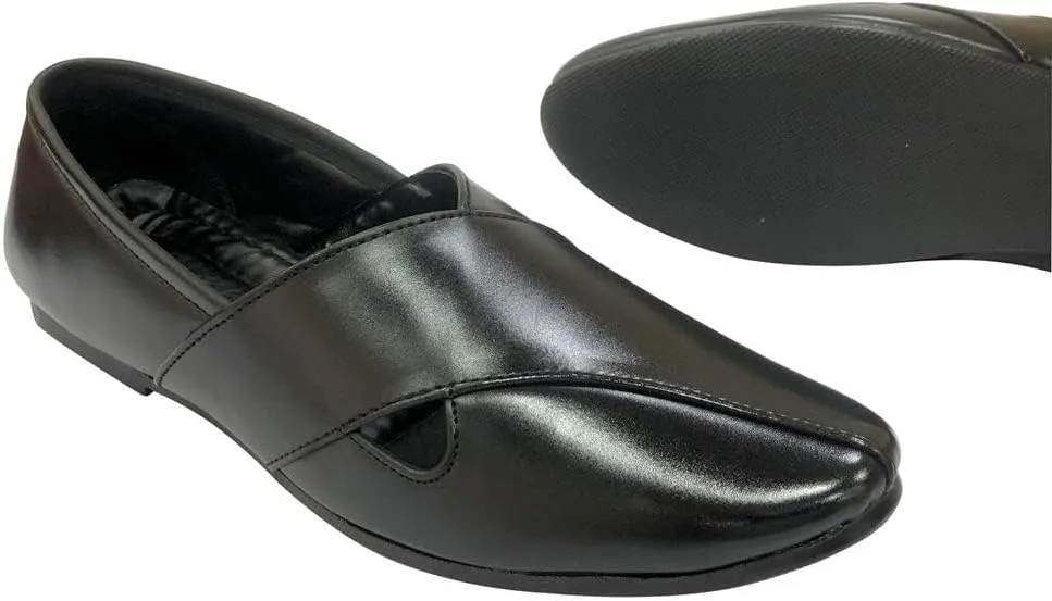 Punjabi Jutti for Men Mojari BlackSherwani Shoes Pakistani Jutti Groom Loafers Slipon Jalsa