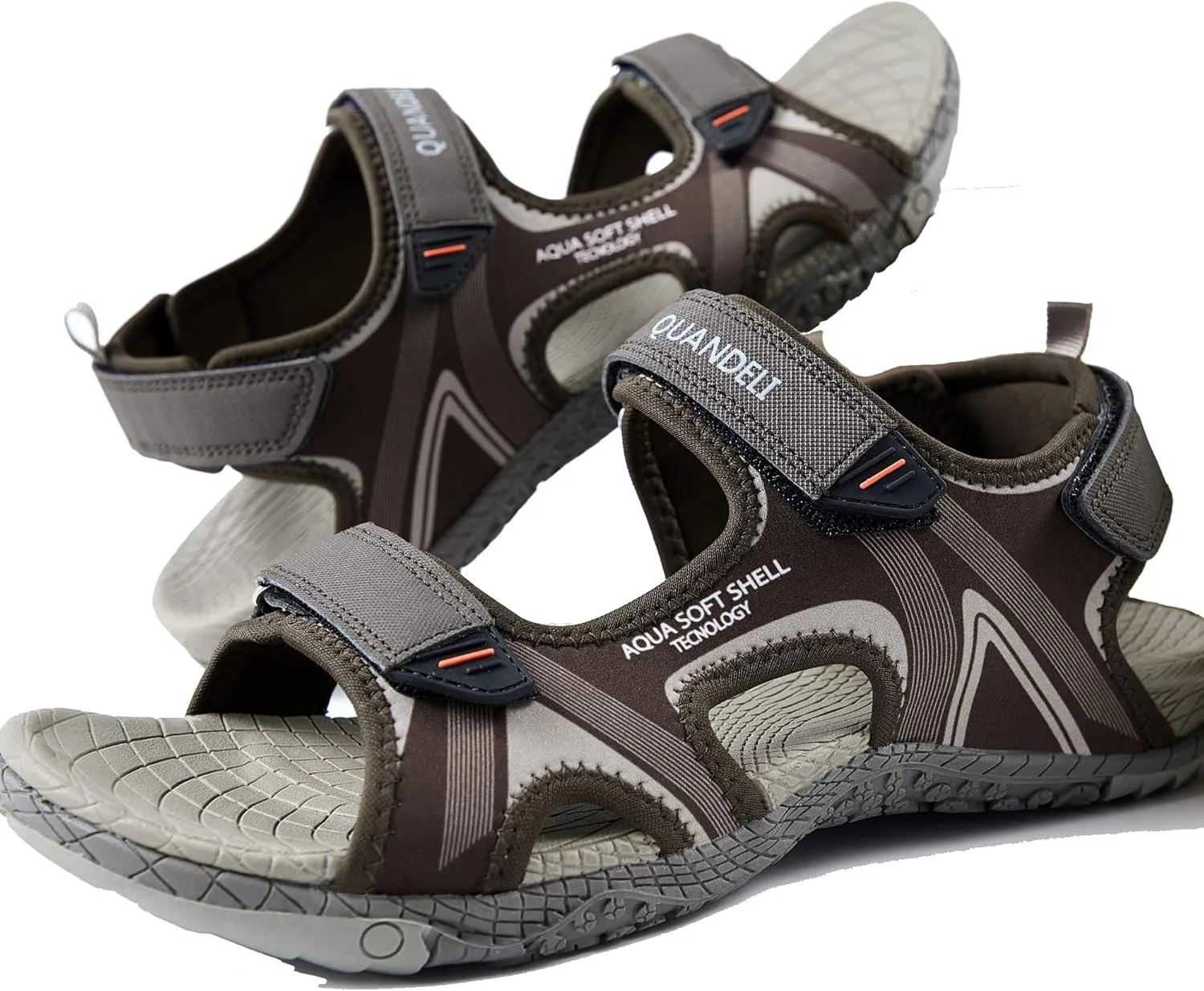 QUANDELI Men's Sport Sandals, Open Toe Water Sandals with Arch Support Waterproof Lightweight Casual Athletic Sandals for Outdoor Beach Travel Summer
