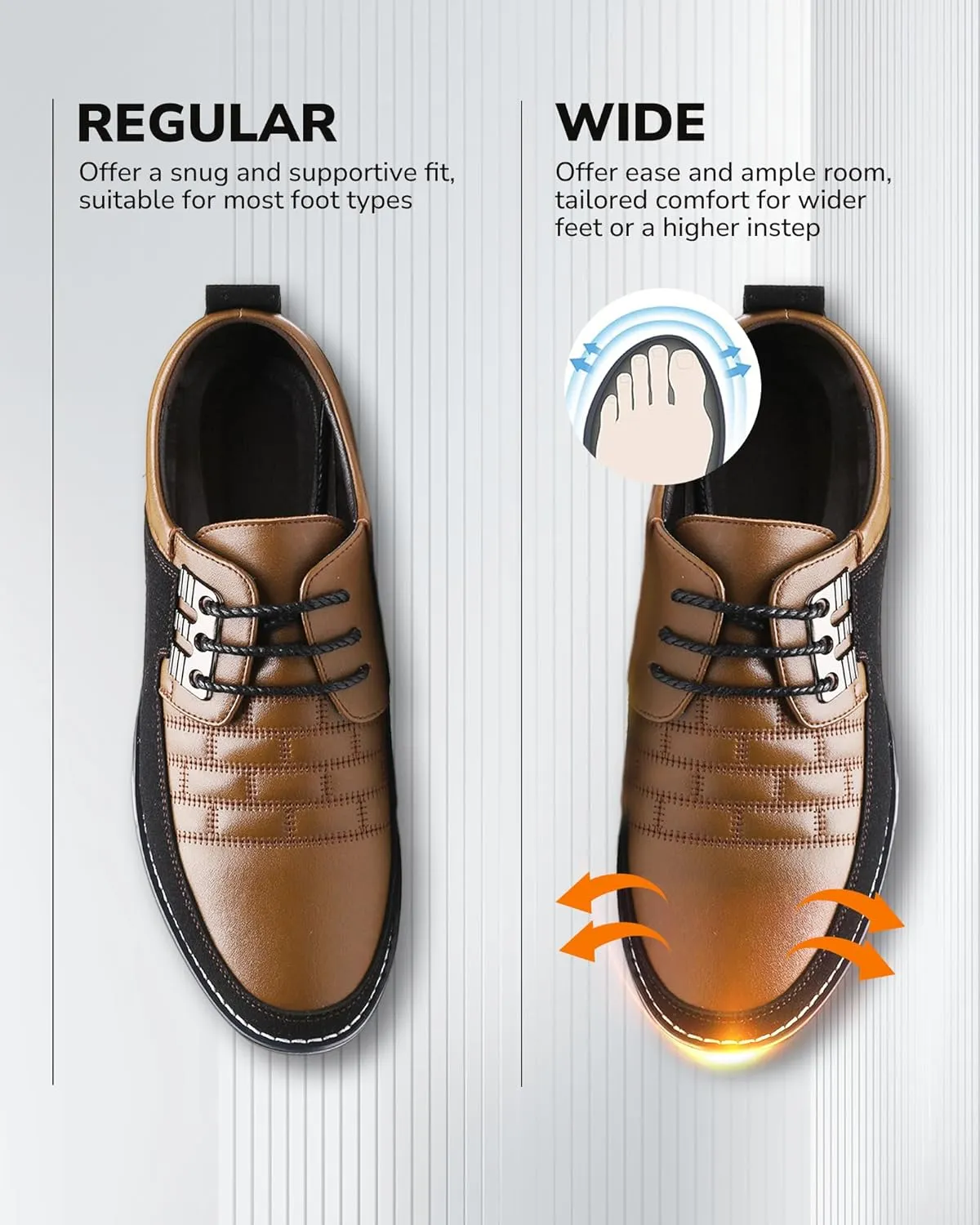 Recyphi Men’s Oxford Derby Orthopedic Leather Shoes Formal Luxury Business Dress Shoes Lace-up Walking Driving Loafers Dress Sneakers