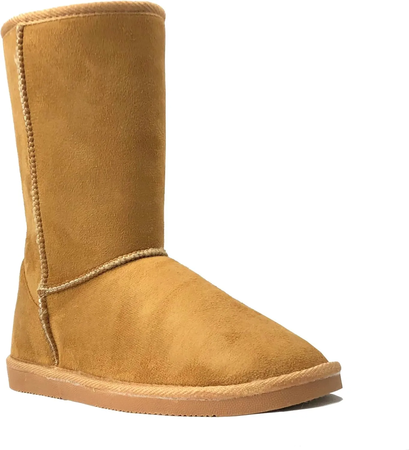 REDVOLUTION Women's Suede Faux Fur Mid-Calf Classic Winter Boots Rubber Sole