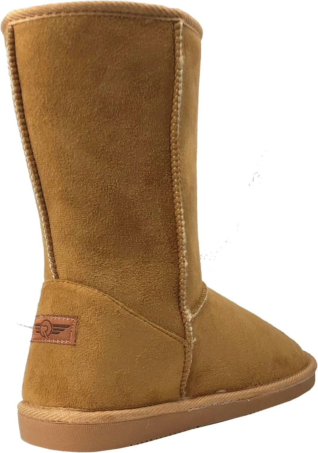 REDVOLUTION Women's Suede Faux Fur Mid-Calf Classic Winter Boots Rubber Sole