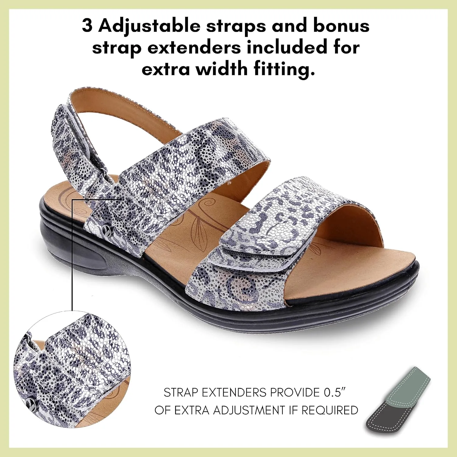 Revere Como Women’s Sandals with Back Strap - Premium Leather, Adjustable Fit, Orthotic-Friendly, Shock-Absorbing - Stylish & Comfortable for Travel & Daily Wear
