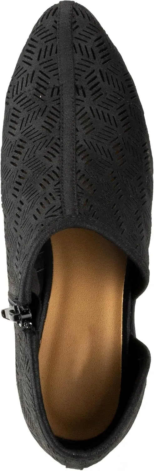 RF ROOM OF FASHION Women's Open Shank Almond Toe Slip On Loafers Ankle Booties