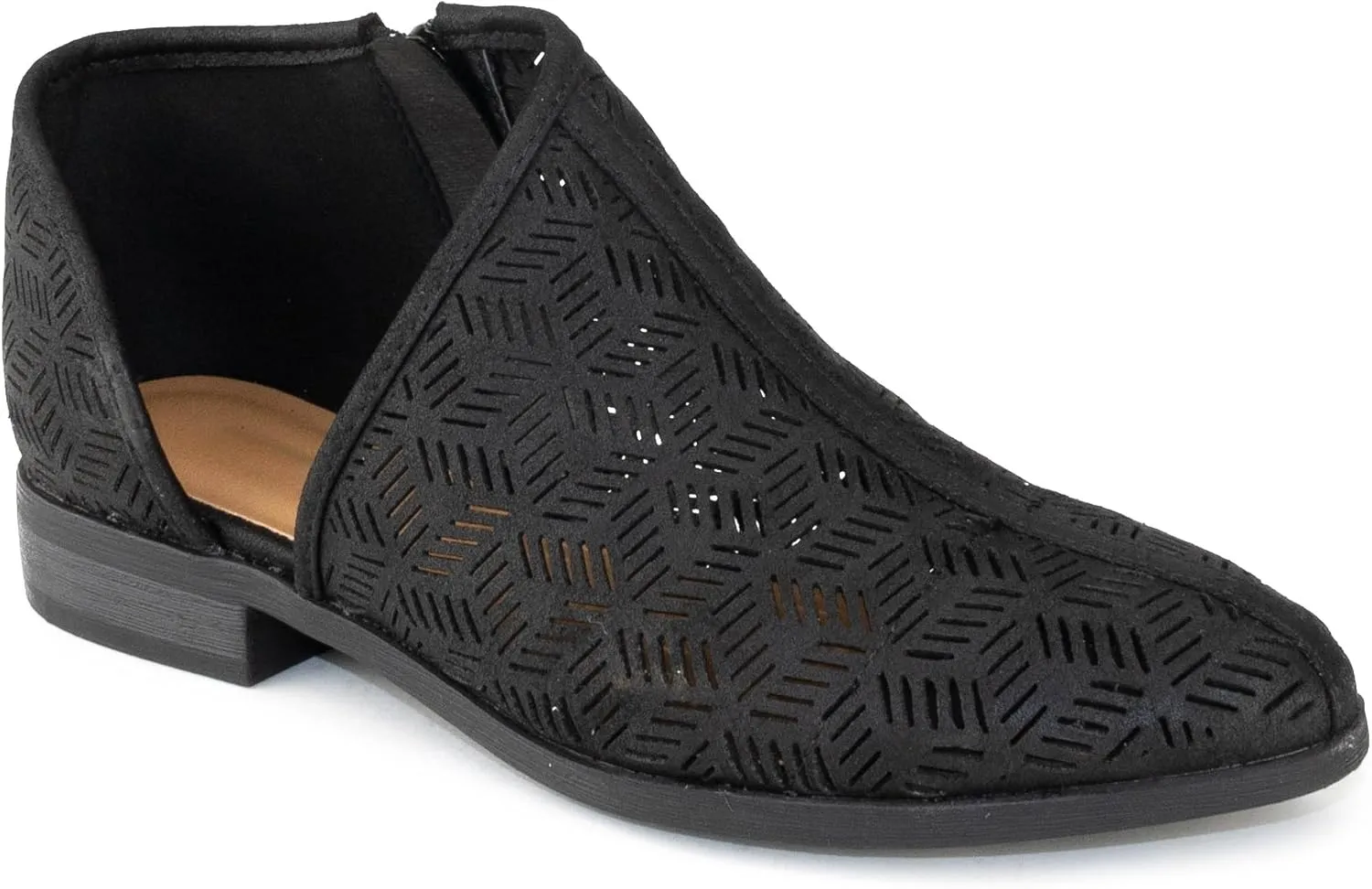 RF ROOM OF FASHION Women's Open Shank Almond Toe Slip On Loafers Ankle Booties
