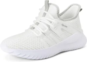 Rihero Girls Tennis Shoes Kids Running Shoes Toddler Lace-Up Lightweight Walking Slip On Sneakers