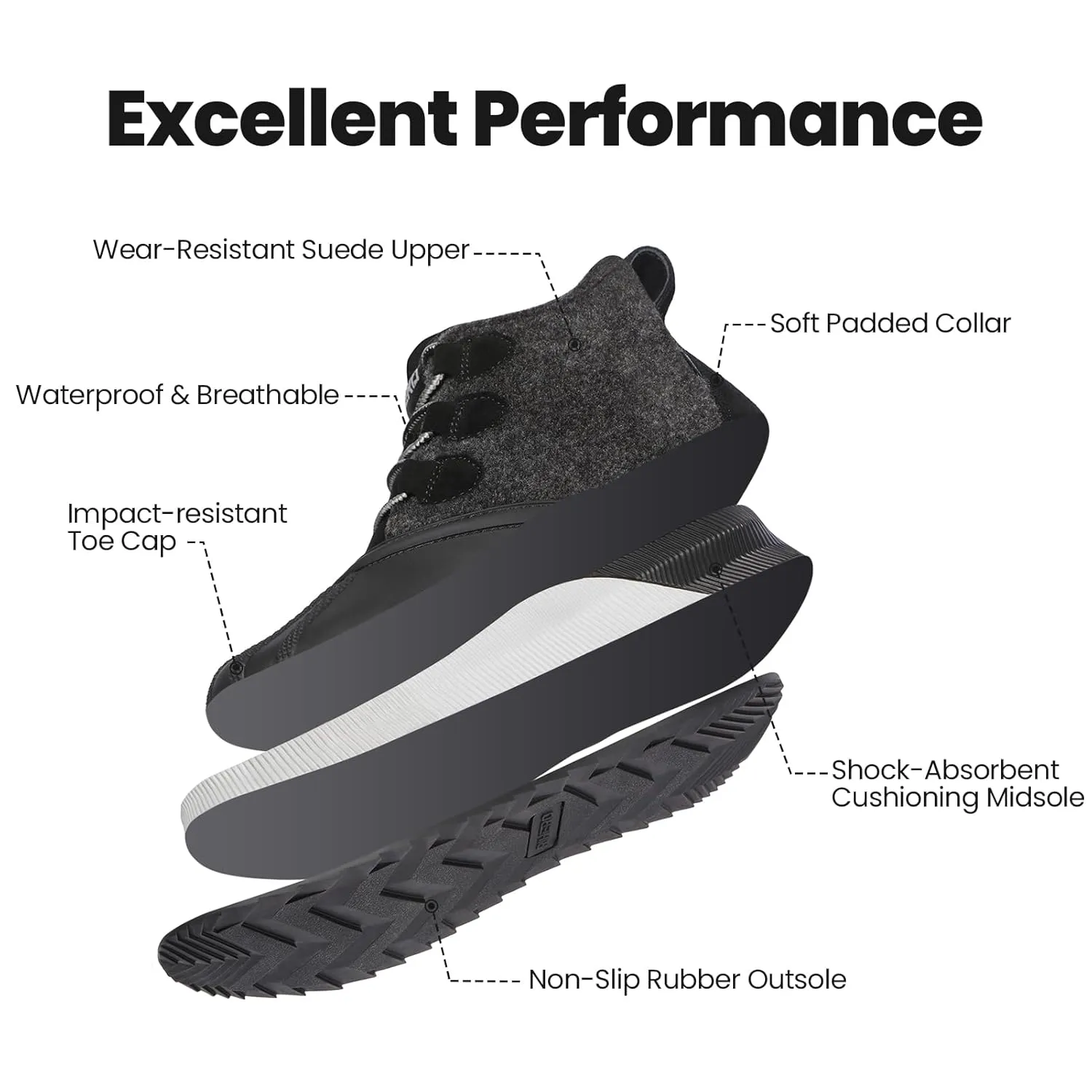 Rihero Women's Classic Waterproof Ankle Boots Fashion Lightweight Leather Suede Hiking Ankle Booties