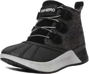 Rihero Women's Classic Waterproof Ankle Boots Fashion Lightweight Leather Suede Hiking Ankle Booties