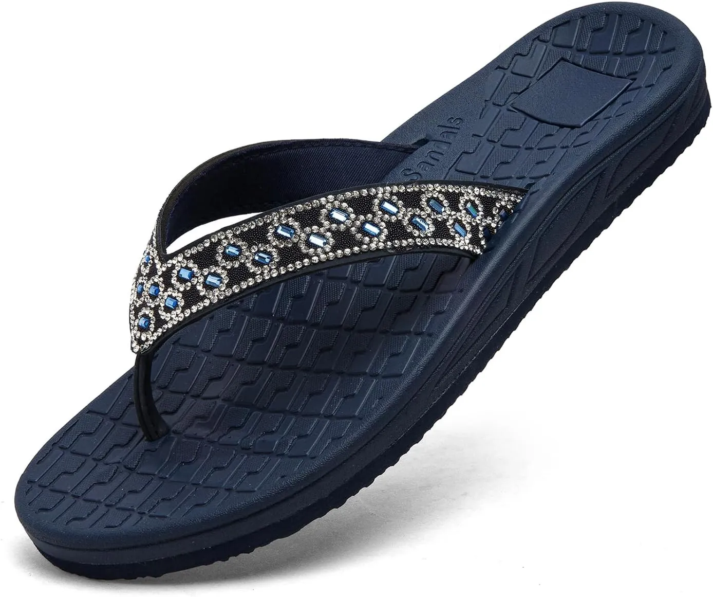 RIKANR Womens Flip Flops, Plantar Fasciitis Sandals for Flat Feet Dressy Comfortable Casual Sandals Walking with Arch Support Thong Flip Flops Beach Sandals Summer