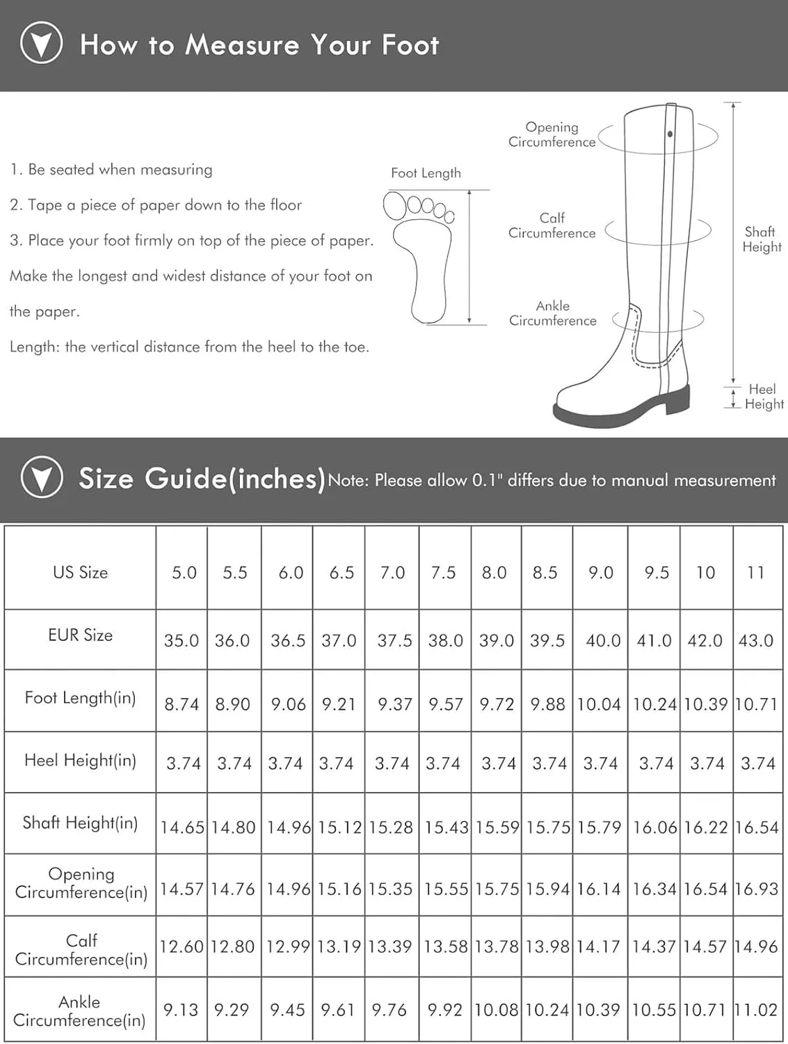 Rilista Womens Knee High Boots Sexy Pointed Toe Stiletto Heel Boot Leather Zipper Dress Shoes