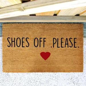 Rugs for Living Room Shoes Off Please Doormat All-Natural Non-Slip Funny Doormat Non-Slip Washable Mat Cute Rugs for Kitchen Front Door Outdoor Entrance Indoor 20x32 inch
