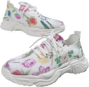 RZDYSQ Floral Print Lace-up Breathable Orthopedic Sneakers, Women's Mesh Breathable Orthopedic Sneakers