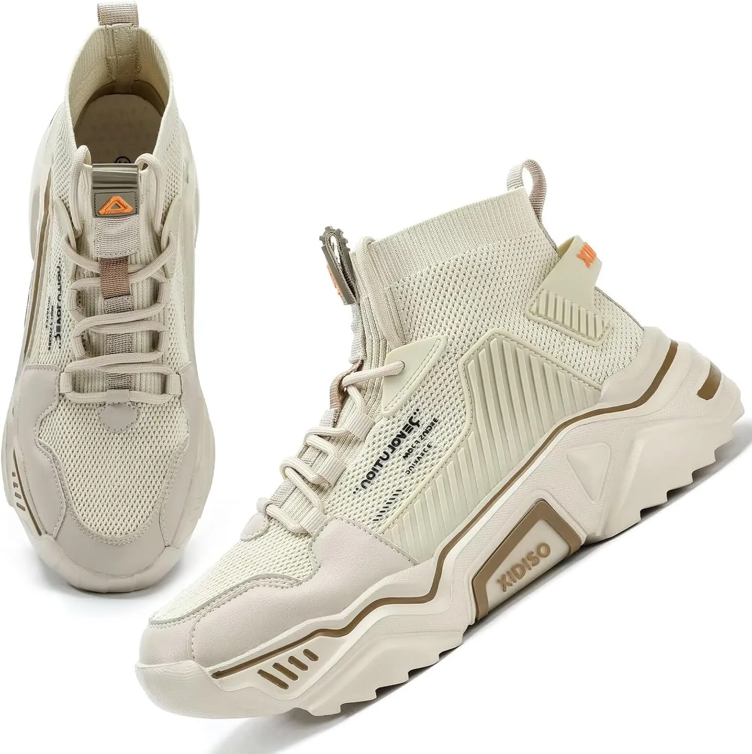 SANNAX Fashion Shoes for Mens High Top Casual Walking Shoes Non Slip Breathable Mesh Lightweight Sneakers