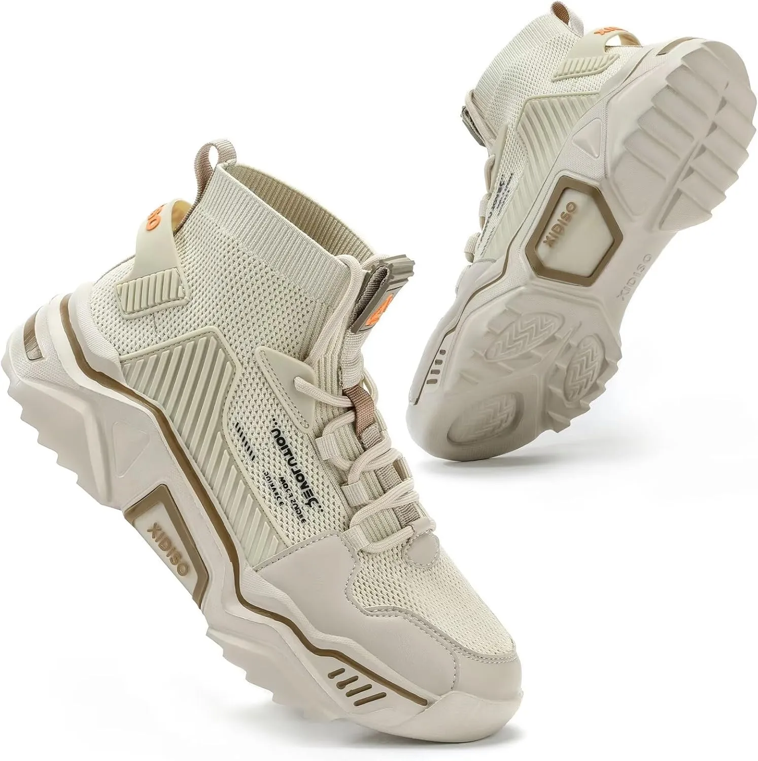SANNAX Fashion Shoes for Mens High Top Casual Walking Shoes Non Slip Breathable Mesh Lightweight Sneakers