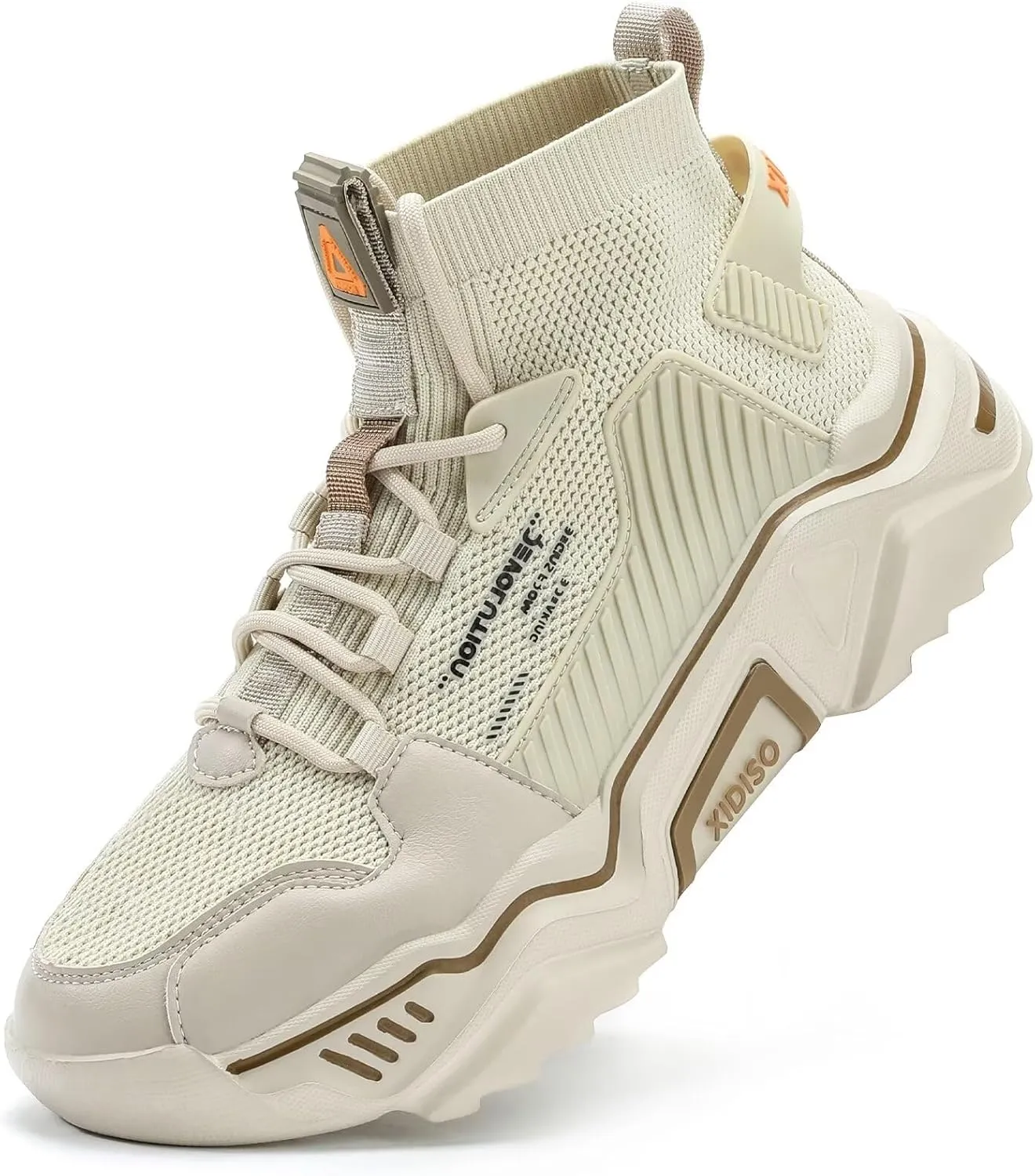 SANNAX Fashion Shoes for Mens High Top Casual Walking Shoes Non Slip Breathable Mesh Lightweight Sneakers