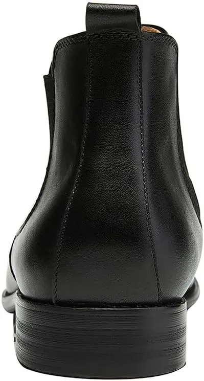 Santimon Mens Chelsea Boots Leather Casual Slip On Brogue Boots Formal Dress Ankle Boots For Men