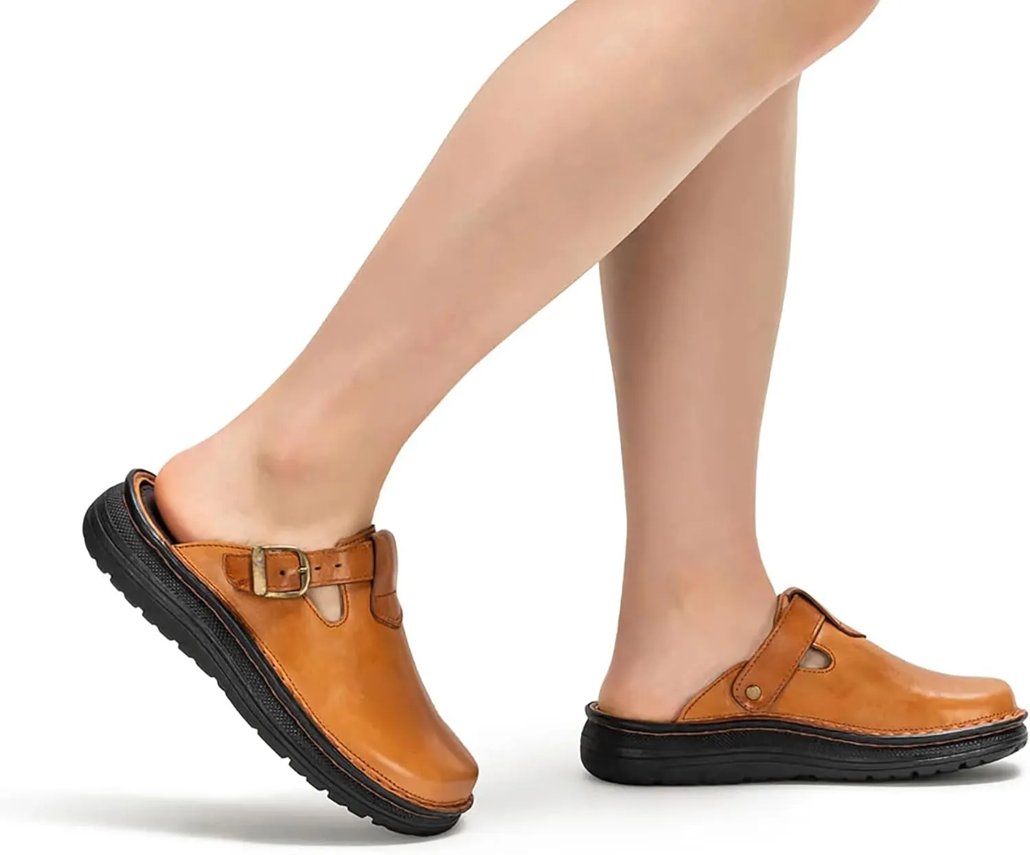 Sawyer - Leather Clog-Toe Sandal - Womens Sandals