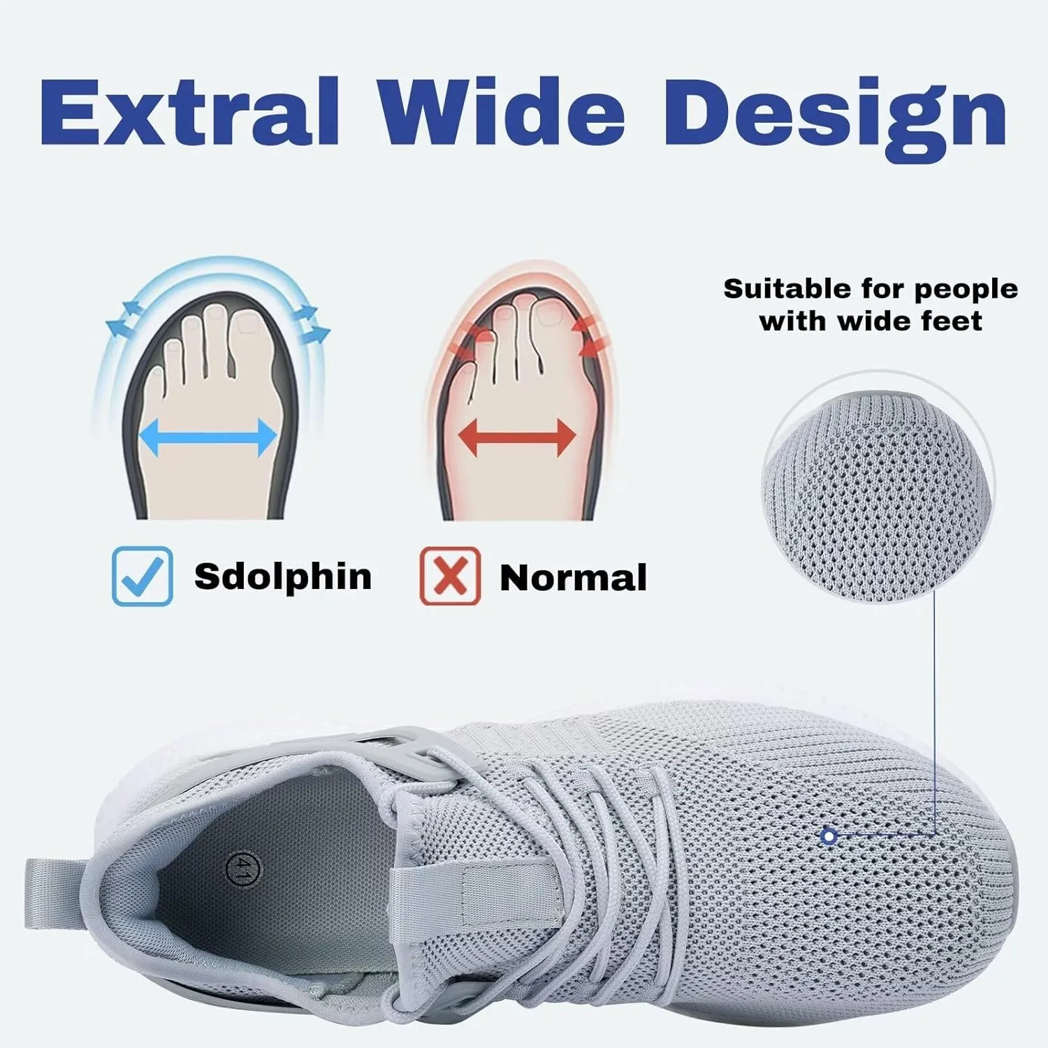 SDolphin Men's Running Shoes Sneakers - Tennis Workout Walking Gym Athletic Rubber Sole Breathable Comfortable Non Slip Fashion Shoes