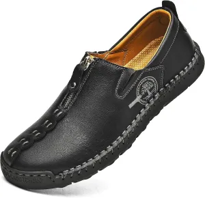 Shaire Men's Casual Leather Slip on Shoes, Breathable Comfortable Walking Shoes for Men