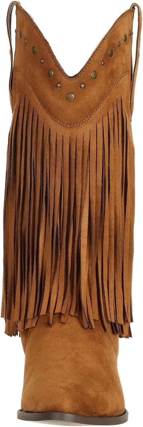SheSole Women's Fringe Western Boots Wide Calf Riding Cowgirl Cowboy boots Black