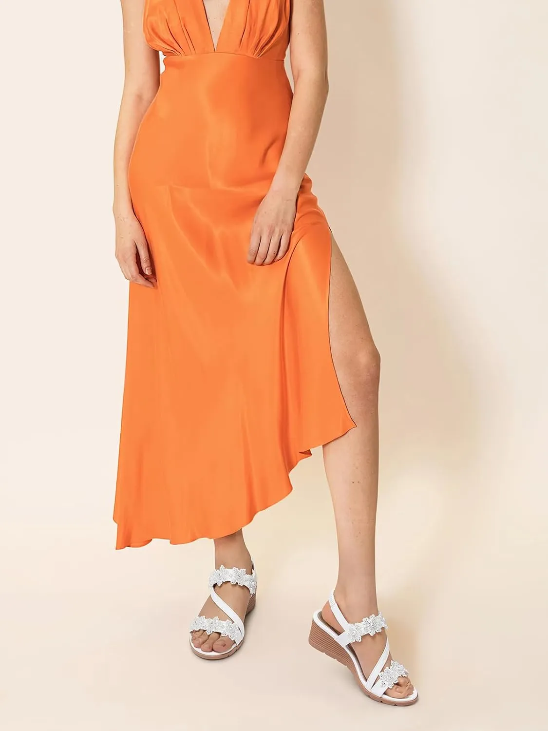 SHIBEVER Wedge Sandals for Women Dressy: Summer Open Toe Low Platform Wedges Sandals Elastic Ankle Strap Flower Comfortable Casual Shoes