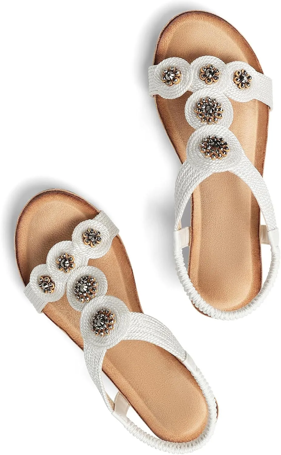 SHIBEVER Womens Sandals Wedge Low: Open Toe Elastic Ankle Strap Wedge Sandal - Dressy Sandals Women - Comfortable Summer