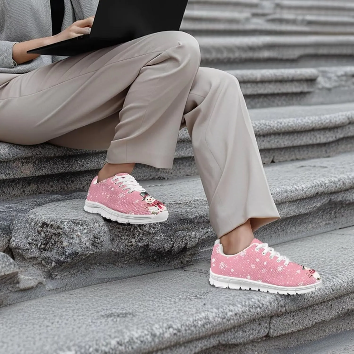 Shoes Women Cozy Casual Breathable Lightweight Athletic Sneakers Workout Lace-Up Exercise Shoes for Ladies US 5-12