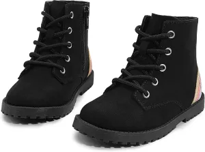 shoeslocker Gilrs Boots with Zipper Suede Toddler Ankel Booties Fashion Rainbow Boots for Toddler/Little Kids