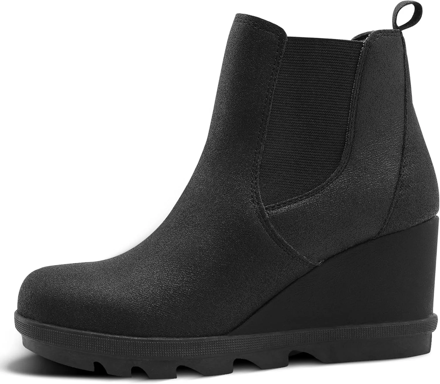 shoeslocker Womens Wedge Boots Women's Ankle Boots Suede Low Wedges - Comfort & Fashion Boots for womens