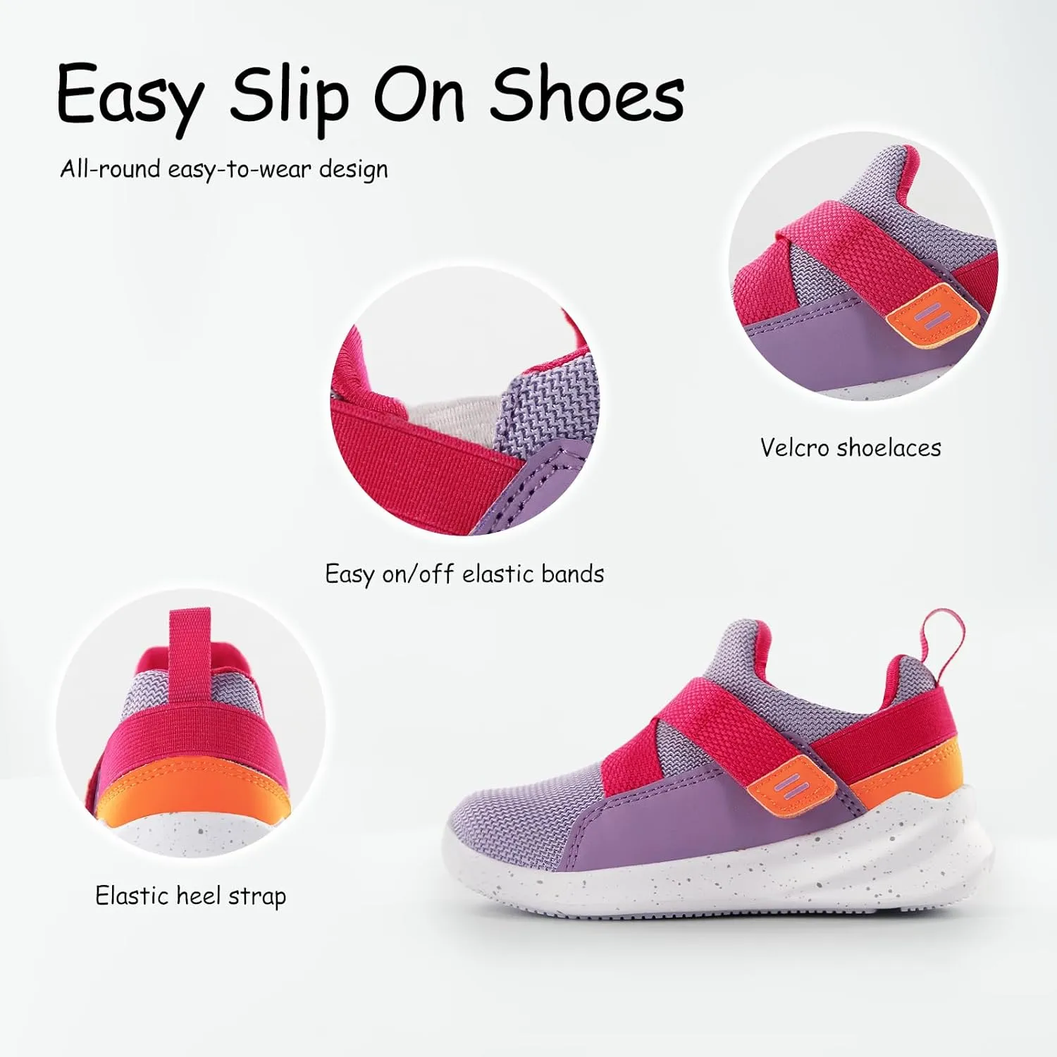 SKYWHEEL Toddler Tennis Shoes Boys Girls Barefoot Slip On Shoes Kids Lightweight Breathable Sports Sneakers for Walking Running