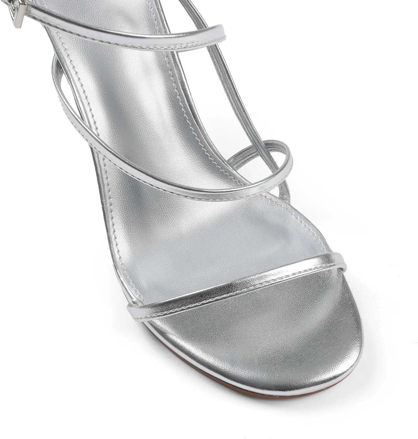 Slingback Kitten Heels for Women Dressy Strappy Stiletto High Heels Sandals Ankle Strap Buckle Open Round Toe Comfortable Formal Shoes