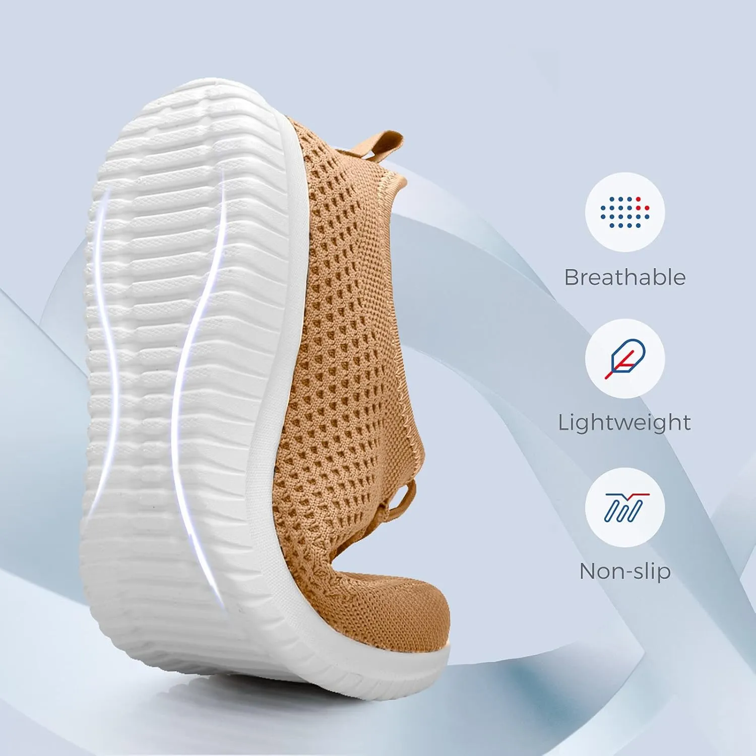 Slip On Sneakers for Women-Fashion Sneakers Walking Shoes Non Slip Lightweight Breathable Mesh Running Shoes Comfortable