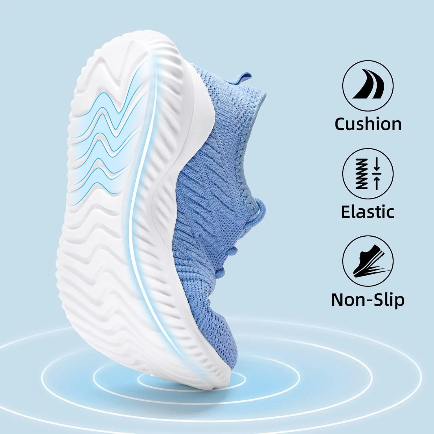 Slow Man Womens Walking Tennis Shoes Fashion Slip on Comfortable Lightweight Memory Foam Athletic Casual Sneakers for Running Gym Workout Nurse