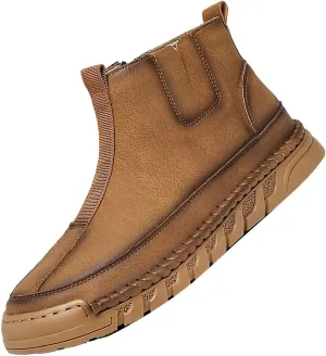 Snow Shoes For Men Leather Slip On Ankle Booties Non-Slip Casual Shoes Hiking Boots Women 𝐖aterproof
