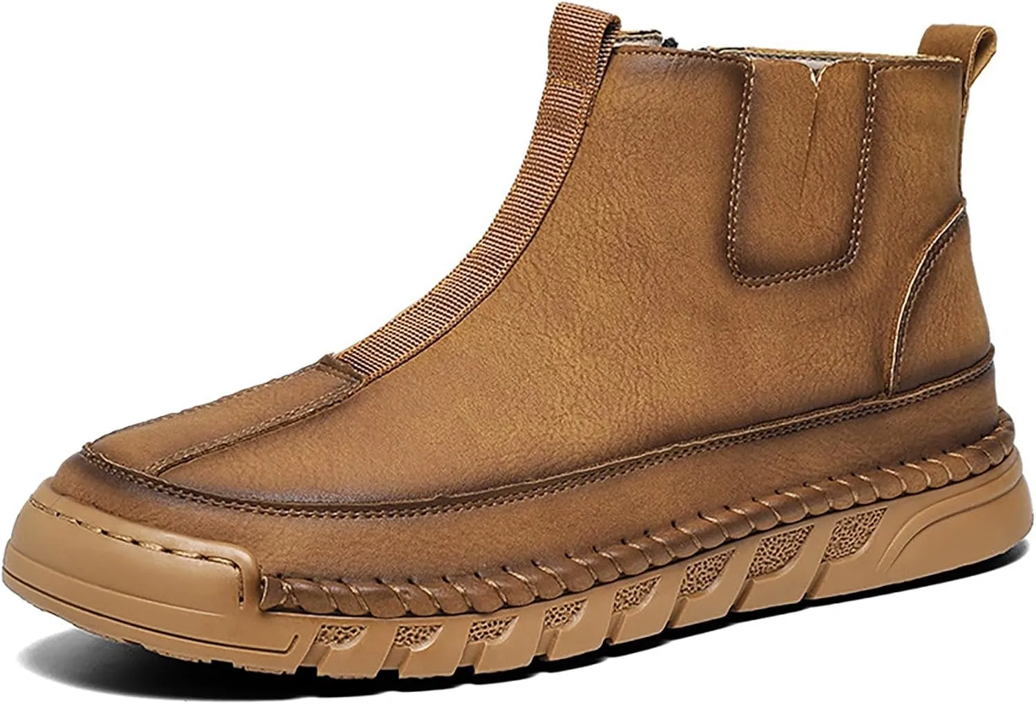 Snow Shoes For Men Leather Slip On Ankle Booties Non-Slip Casual Shoes Hiking Boots Women 𝐖aterproof