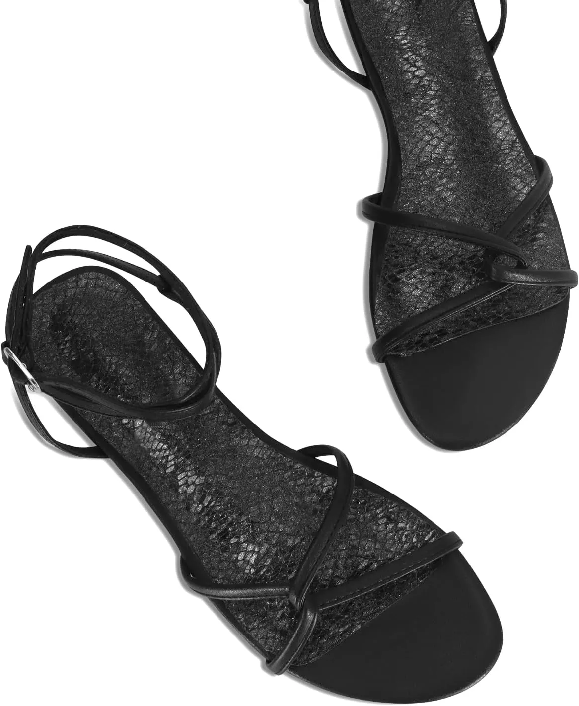 SOVANYOU Strappy Sandals for Women Dressy Flat Sandals Open Toe Cute Summer Sandal with Cross Ankle Strap