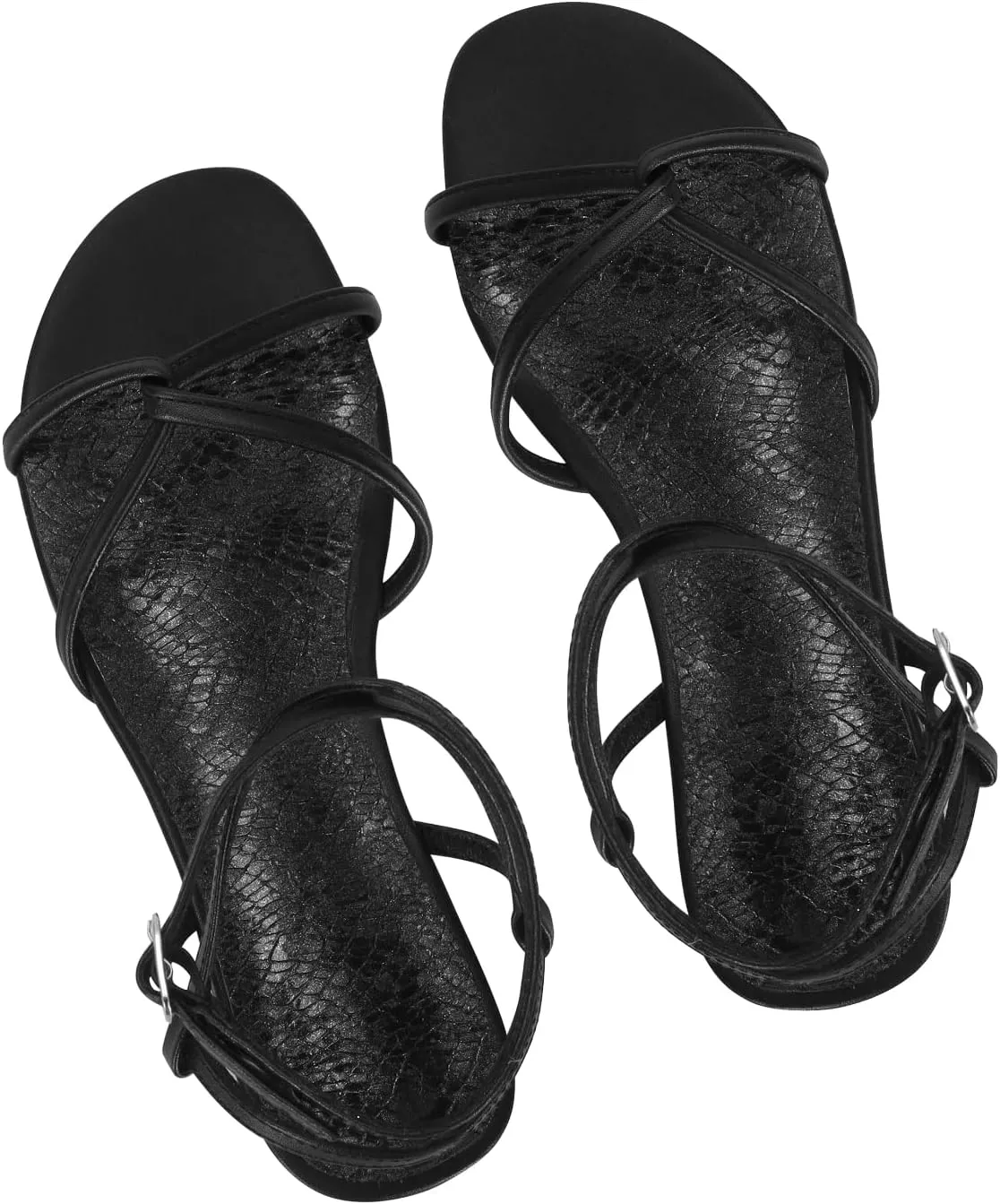 SOVANYOU Strappy Sandals for Women Dressy Flat Sandals Open Toe Cute Summer Sandal with Cross Ankle Strap