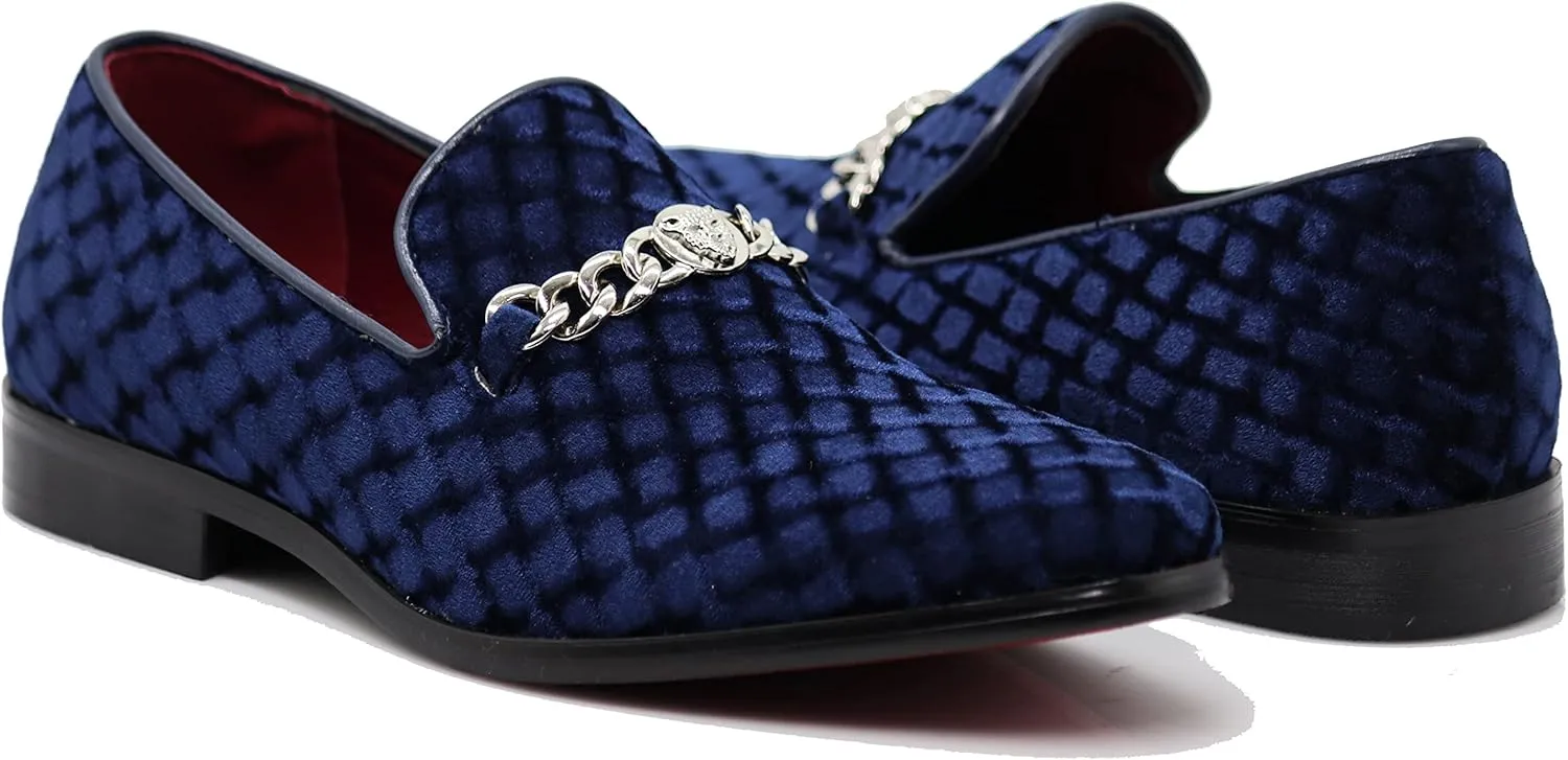 SPK05 Men's Vintage Satin Silky Floral Print Embroidery Loafers Slip On Shoes Classic Tuxedo Dress Shoes