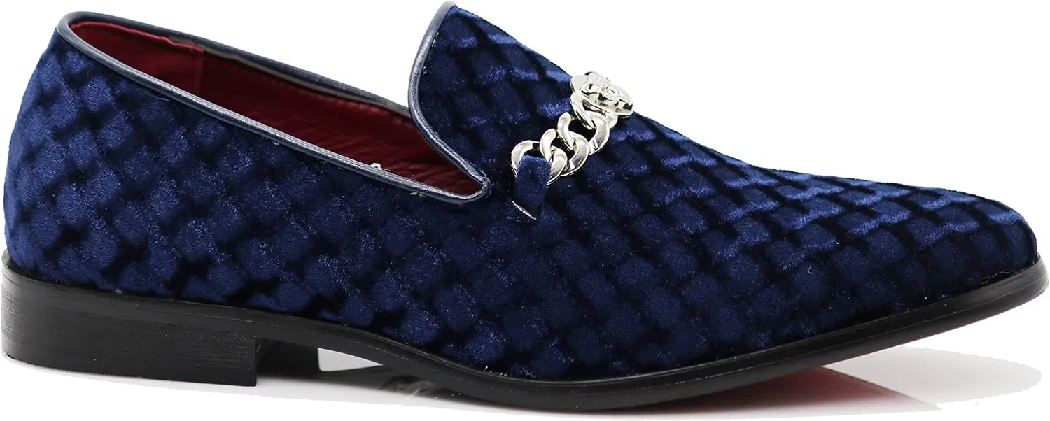 SPK05 Men's Vintage Satin Silky Floral Print Embroidery Loafers Slip On Shoes Classic Tuxedo Dress Shoes