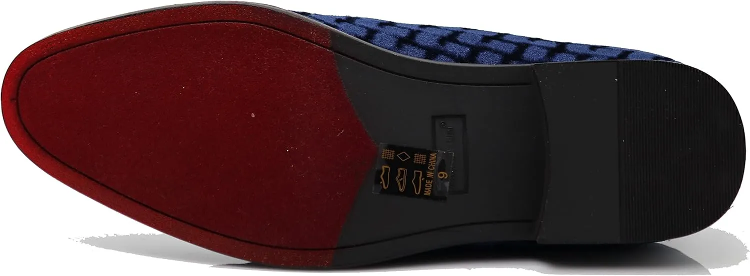 SPK05 Men's Vintage Satin Silky Floral Print Embroidery Loafers Slip On Shoes Classic Tuxedo Dress Shoes